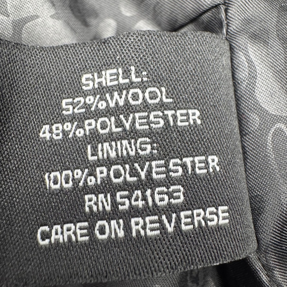 Guess Womens Wool Blend Double Breasted Pea Coat Charcoal Grey Peplum Jacket M - Picture 5 of 6